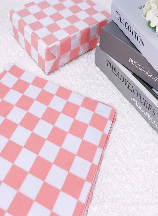 MUNILAIL 100 Sheets Checkered Tissue Paper 14 x 20 Inches Pink and White Gift Wrapping Paper Race Car Art Paper for Birthday Party Decorations Packaging Tissue Paper - Image 4